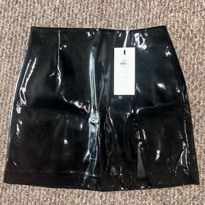Only Shiny Black Pencil Skirt